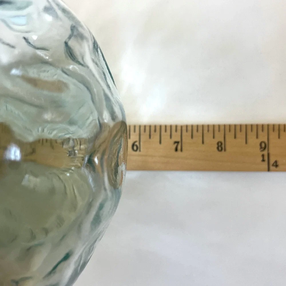 Vintage Aqua Bubble Glass Vase Round Optic Dot Bud Vase Hand Blown Style 7